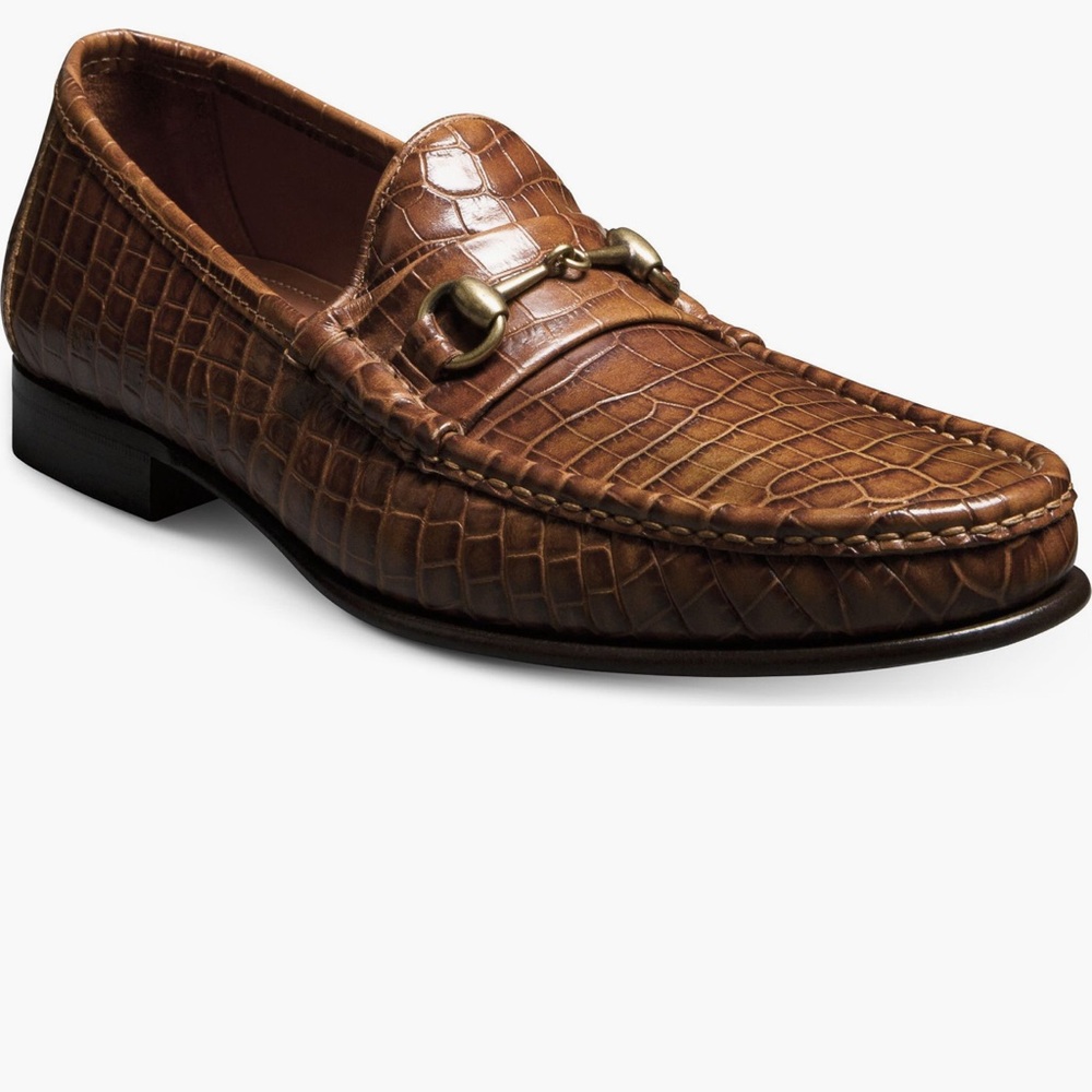 Men's Verona Allen Edmonds Croc Brown Leather Loafers